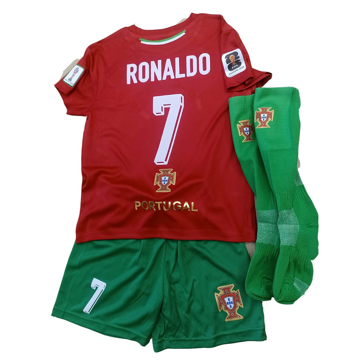2026 Equipo de fútbol Portugal Cristiano Ronaldo Mundial para niños