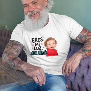 Camiseta con foto y leyenda Dia del Abuelo