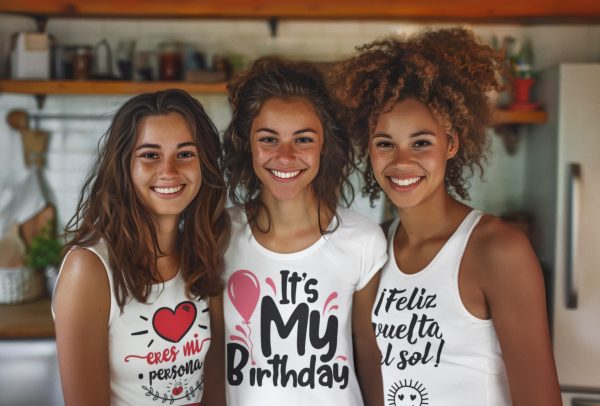 Camiseta cumpleaños personalizada y hermanas