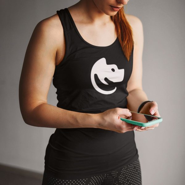 Musculosa perro en negro