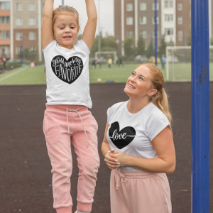 Camiseta mujer madre e hija Love corazon