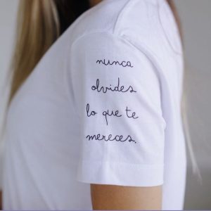 Camiseta mujer manga con mensaje