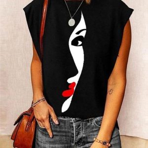 Camiseta mujer silueta cara