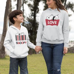 Buzo o Canguro mujer e hijo Snopy